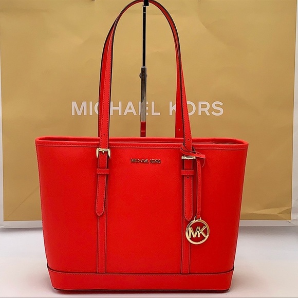 Michael Kors Jet Set Travel Small Leather Top Zip Shoulder Tote Handbag - Picture 4 of 16